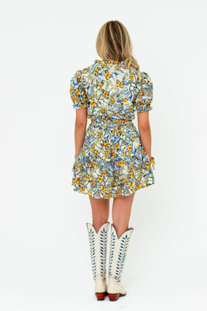 Clementine Elastic Waist Mini Dress - Meadow