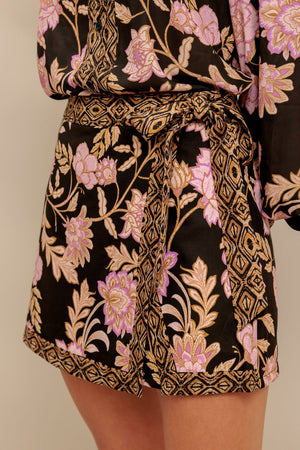 MIDNIGHT BLOOM WOVEN SKORT