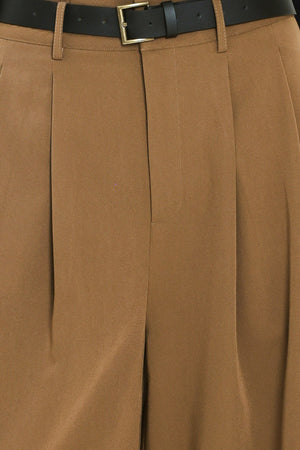 CITY CINCH BLACK/BROWN BELTED WIDE-LEG PANTS