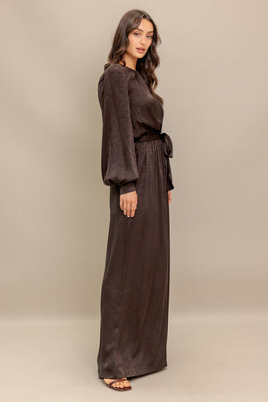 ESPRESSO WHISPER WOVEN JUMPSUIT