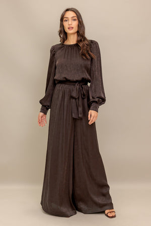 ESPRESSO WHISPER WOVEN JUMPSUIT