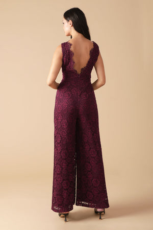 FEATHERED THOUGHTS WOVEN LACE JUMPSUIT