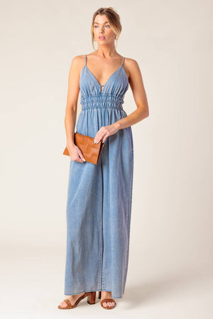 CAN'T CONVINCE ME ACID BLUE DENIM JUNPSUIT
