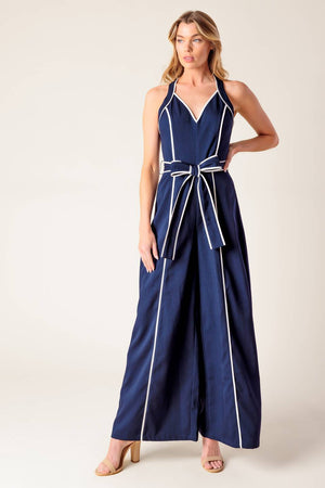 LAYTON NAVY WOVEN MAXI DRESS