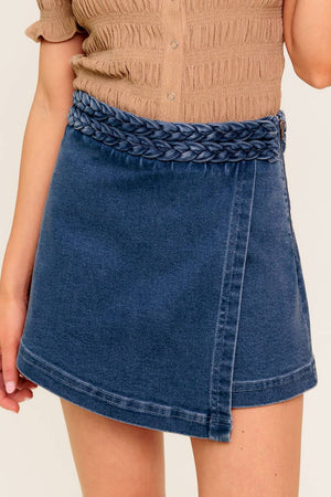 FRENCH MOSS DENIM SKORT