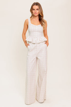 CITRUS FLOW IVORY WOVEN PANTS