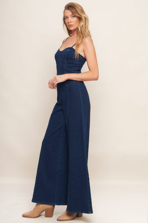 TRENDSETTING MEDIUM INDIGO DENIM JUMPSUIT
