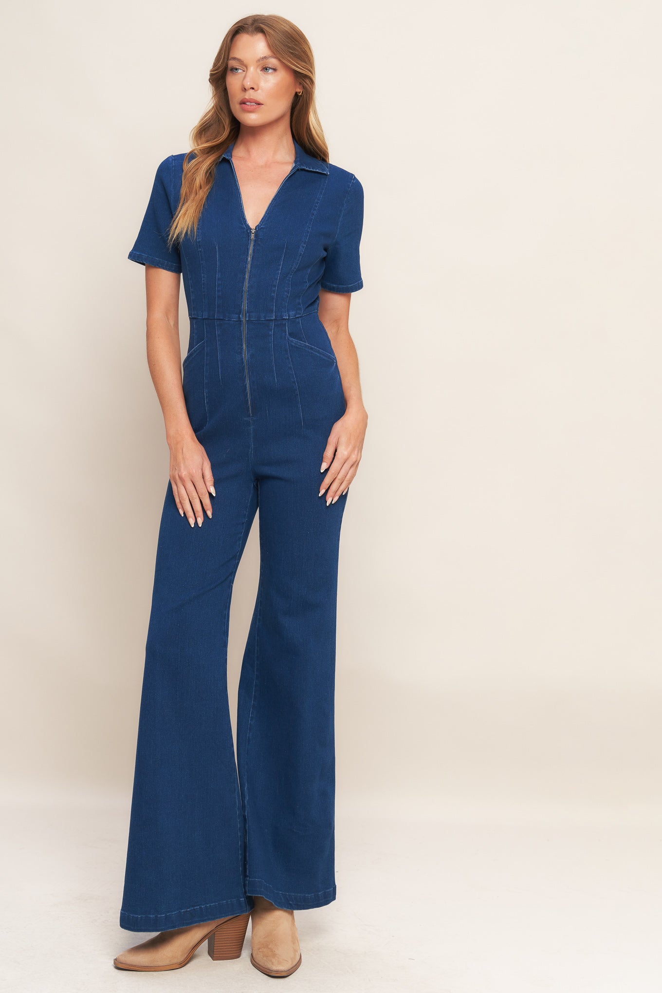 SHY GIRL MEDIUM INDIGO DENIM JUMPSUIT