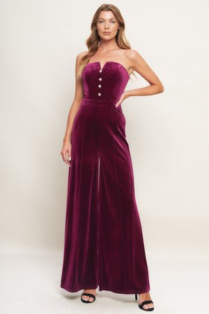 NIGHT QUEEN VELVET JUMPSUIT
