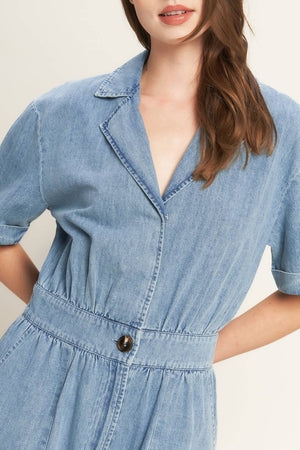 QUIET LUXURY LIGHTWEIGHT DENIM JUMPSUIT