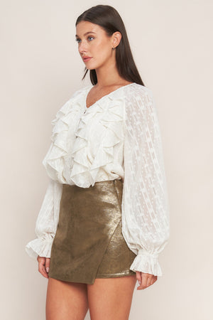 STUDIO 24K FAUX LEATHER SKORT