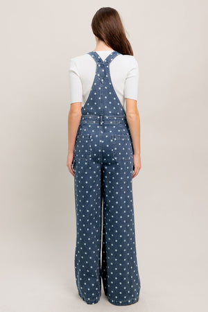 EVERYDAY POLKA OVERALL DENIM JUMPSUIT