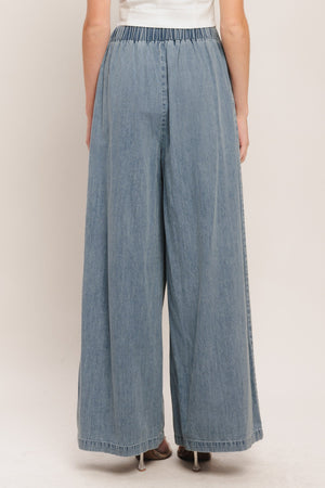 RELAXED DRAPE LIGHTWEIGHT DENIM PANTS