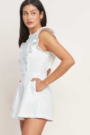 JUST FEELS RIGHT WOVEN ROMPER