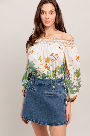 HEART EYES DENIM SKORT