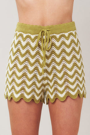 Sunset Stitch Crochet Knit Shorts