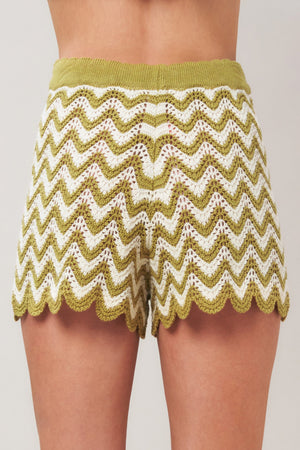 Sunset Stitch Crochet Knit Shorts
