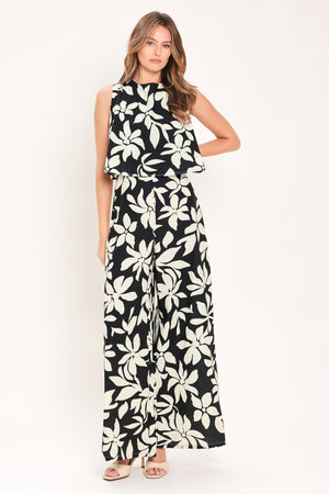 COASTAL NOIR WOVEN JUMPSUIT