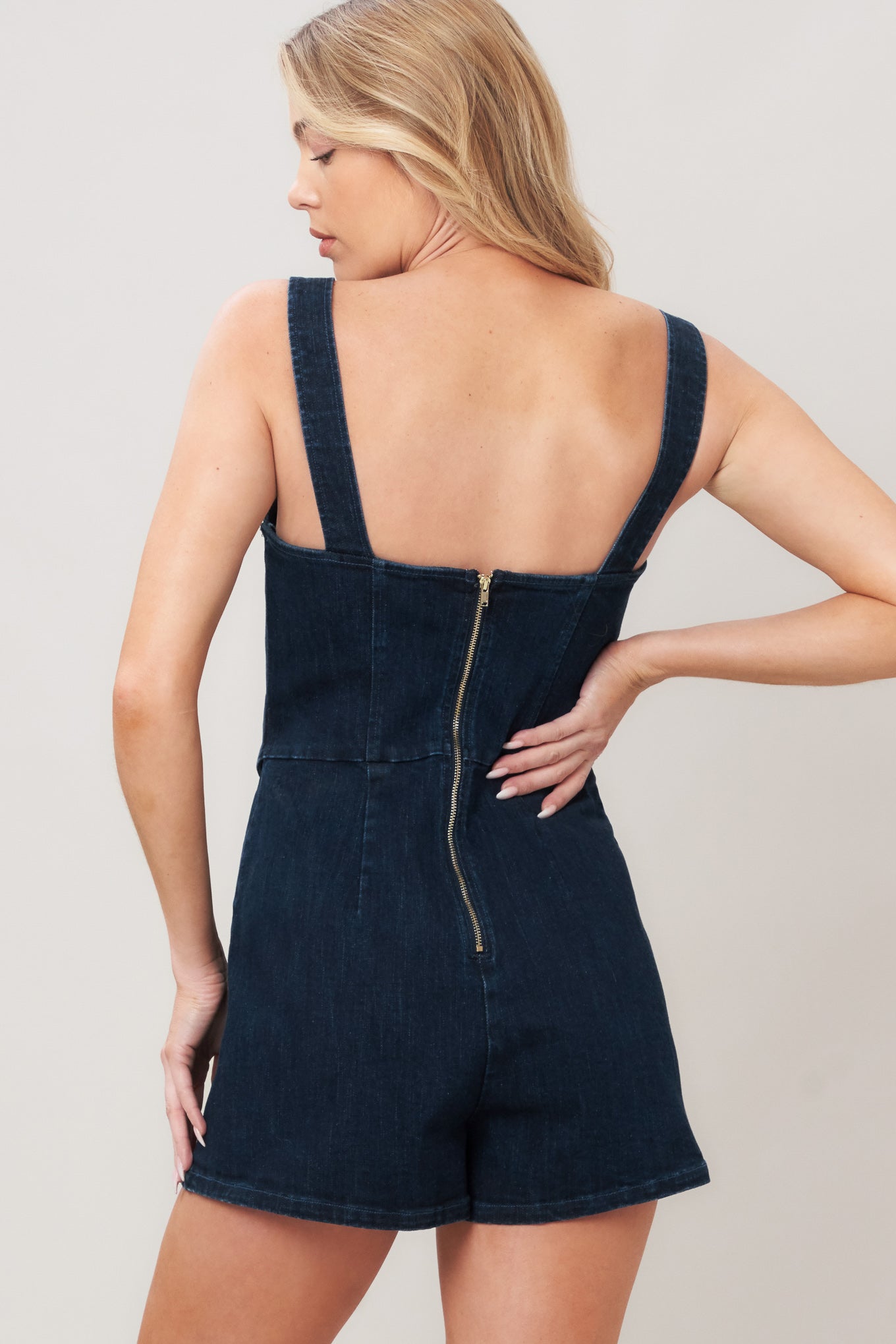 Urban Edge Denim Romper