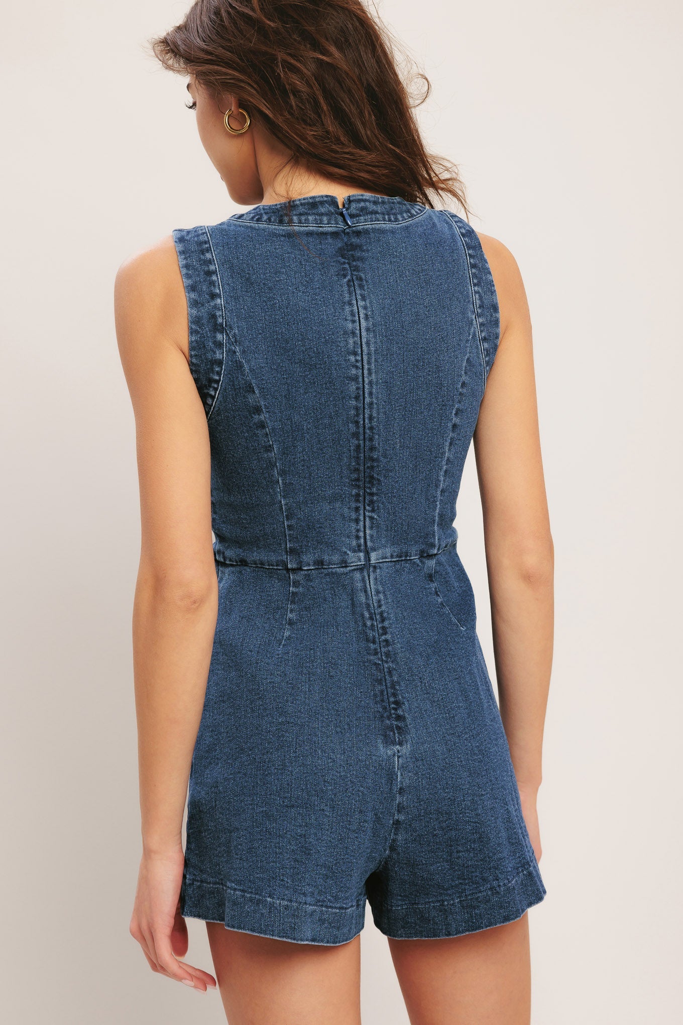 MIDNIGHT DENIM SKORT ROMPER