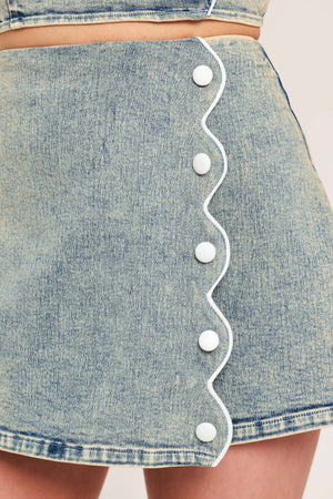 Sweet Detail Denim Skort