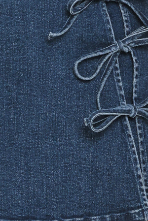 Street Tie Denim Skort