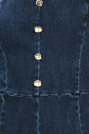 Dark Wash Icon Denim Romper
