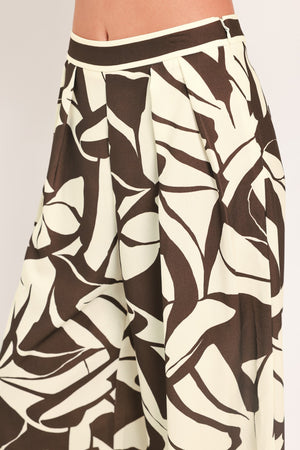 VANILLA VINE MOSAIC WOVEN WIDE LEG PANTS