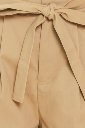 BEIGE MORNING FLUTTER WOVEN SHORTS
