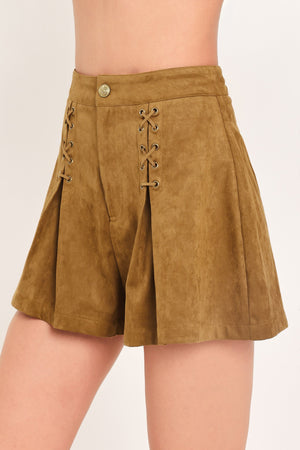 AMBER ARABESQUE AURA FAUX SUEDE SHORTS