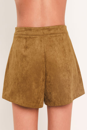 AMBER ARABESQUE AURA FAUX SUEDE SHORTS
