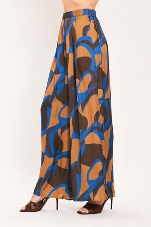 SIENNA WAVE STATEMENT WOVEN WIDE LEG PANTS