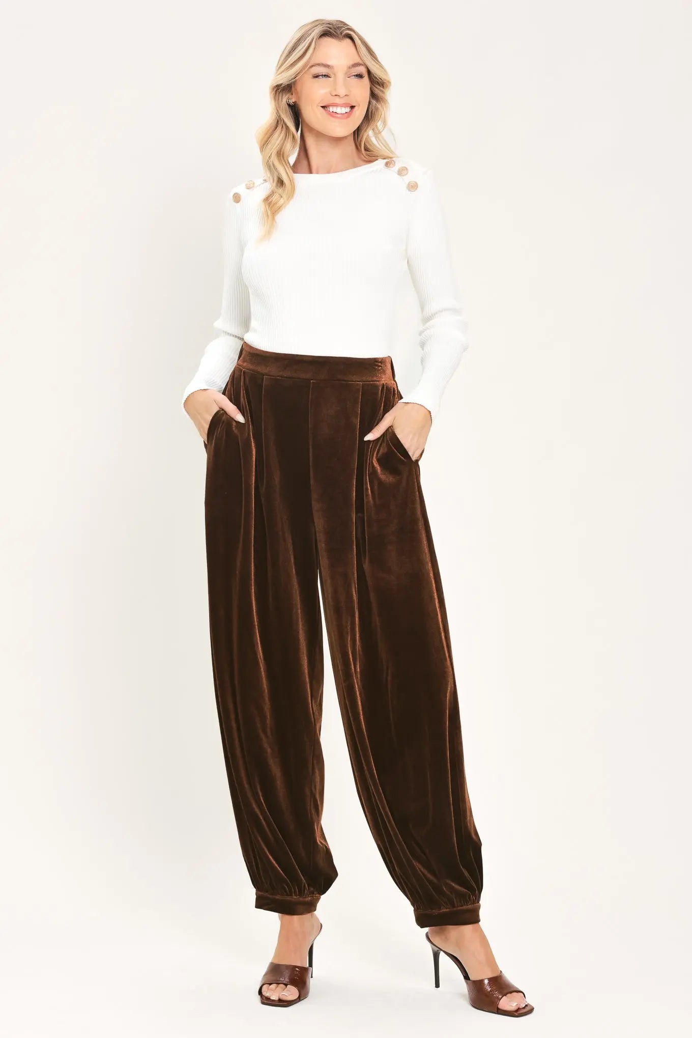 COCOA CITY BROWN TAILORED PANTS