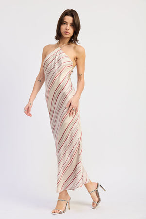 Halter Midi Satin Dress