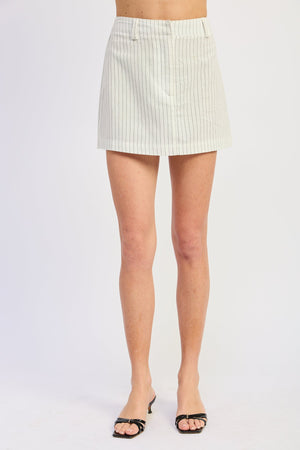 Pinstripe Linen Mini Skirt