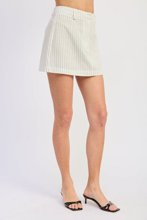 Pinstripe Linen Mini Skirt
