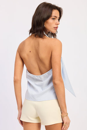 One Shoulder Top with Scarf Detail