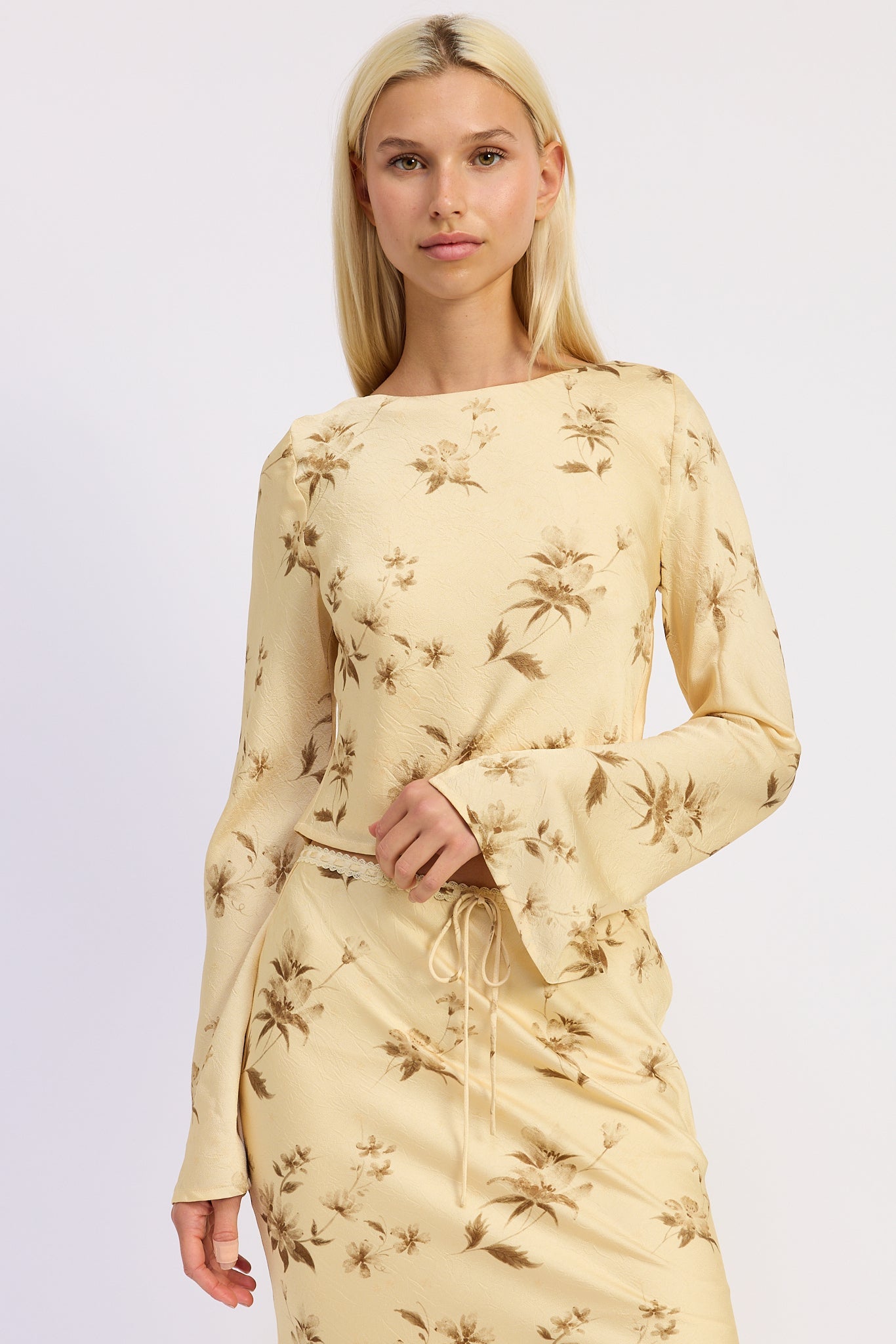 Cowl Neck Long Sleeve Blouse