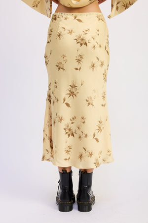 Mid Bias Cut Satin Skirt