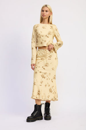 Mid Bias Cut Satin Skirt