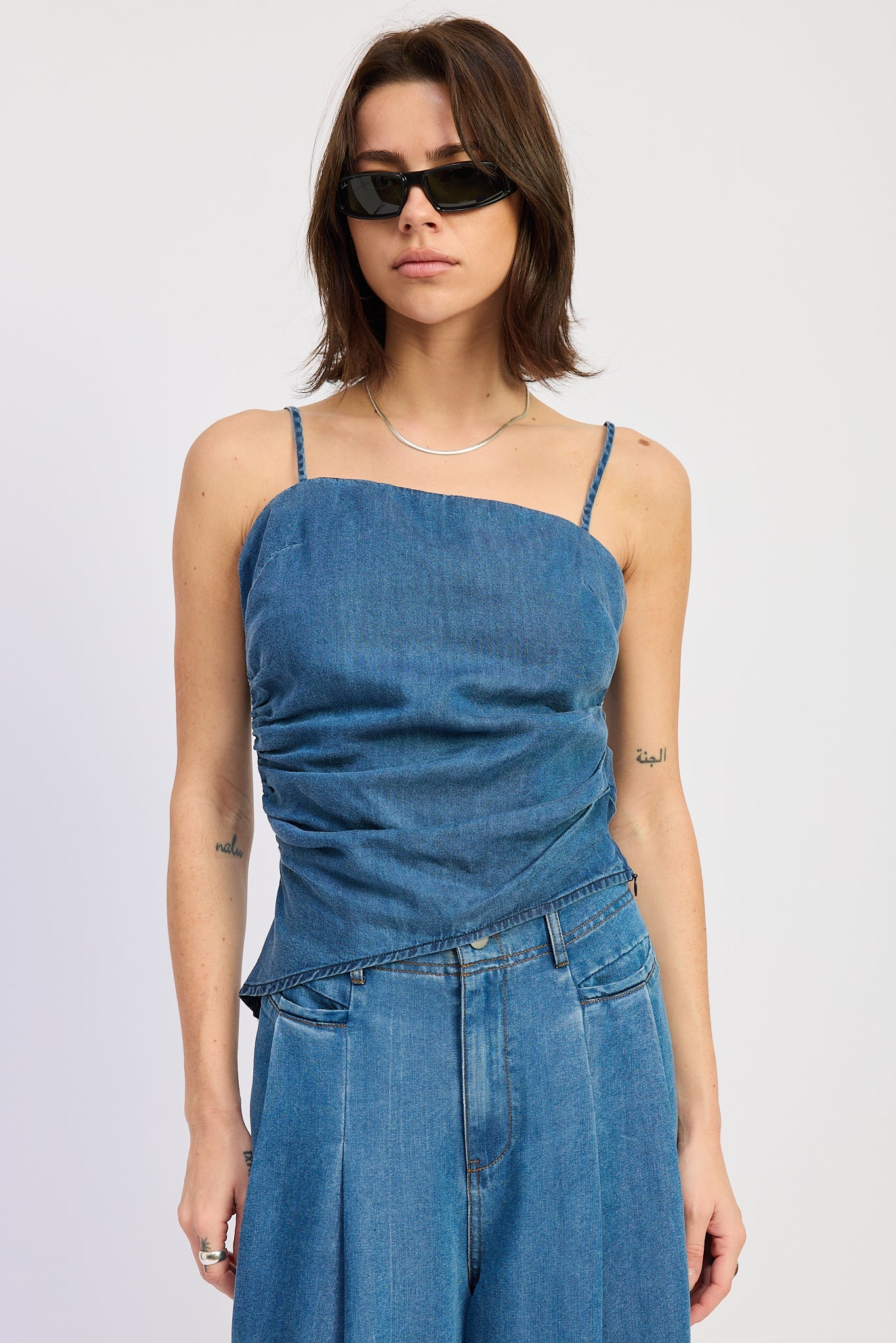 Asymmetrical Spaghetti Strap Top