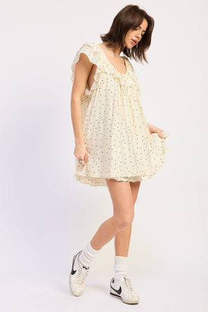Ruffled Tie Front Baby Doll Romper