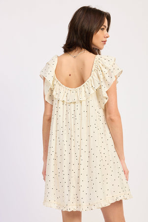 Ruffled Tie Front Baby Doll Romper