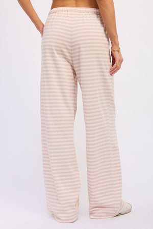 Striped Elastic Waistband Pants