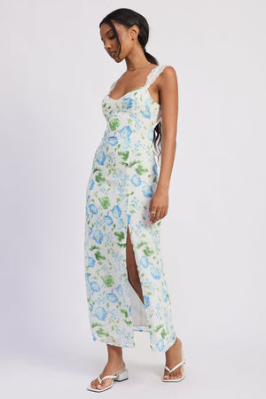 Floral Chiffon Maxi Dress