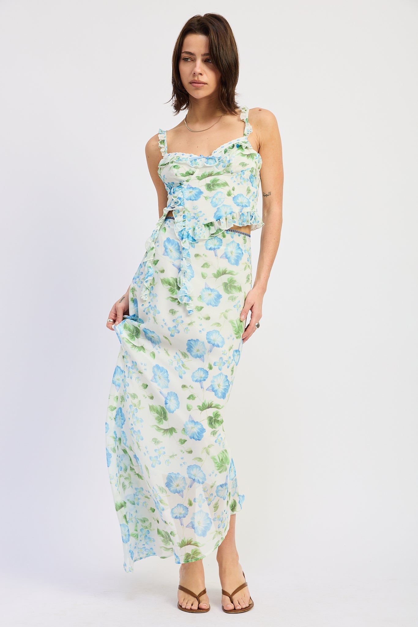 Asymmetrical Maxi Chiffon Skirt