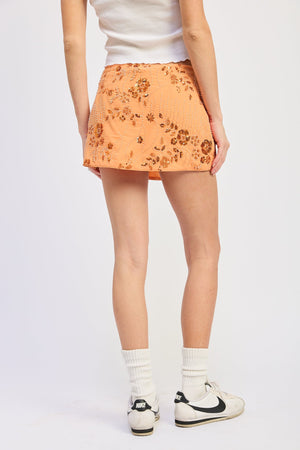 Low Rise Mini Skirt - Rose Pink, Aqua Blue