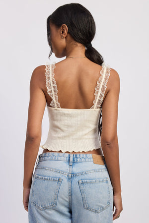 Lace Detail Pointelle Tank Top