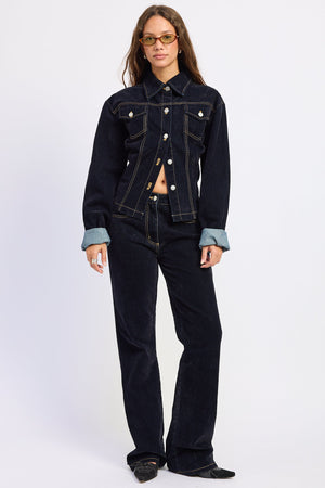 Button Up Long Sleeve Denim Jacket&nbsp;