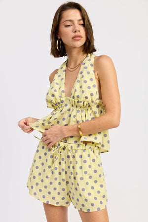 Flared Shorts With Cinched Waist